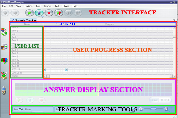 Tracker's interface