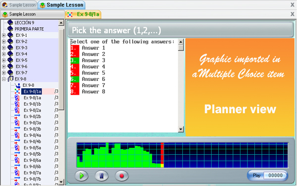 Multipple choice Item Planner View