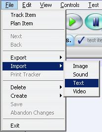 Import Text option