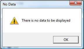 No Data message