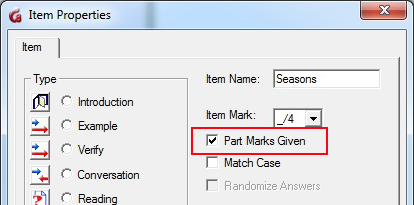 Part Mark Option