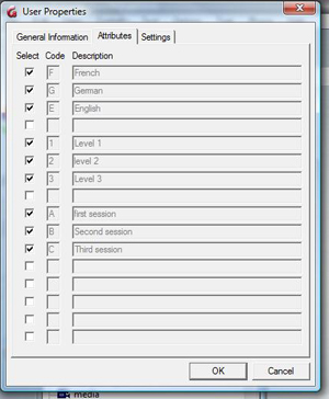 User Attributes Form