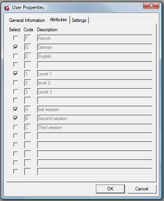 User Attributes Form