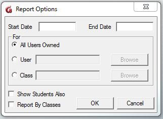 Report Option Window