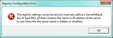 ServerLock error message