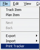Print Tracker Menu